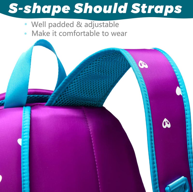 BLUEFAIRY Kids Backpack for Girls Primary Elementary School Bag Bookbag for Childs Book Bag Mochilas Escolares para NiÃƒÂ±as de 4-6 Back to School Cute Gifts 17" Heart Print/Purple - Image 5